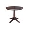 International Concepts Round 36 in Rd Top Pedestal Table, 12 in Leaf, 28.9 inH, Dining Height, Rich Mocha, 36 in W, Wood K15-36RXT-27B - alternate 1